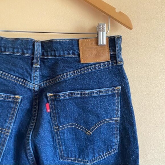 Levis Premium 70'S High Rise Slim Straight Jeans Woman 31 Dark Wash Classic - Picture 7 of 16